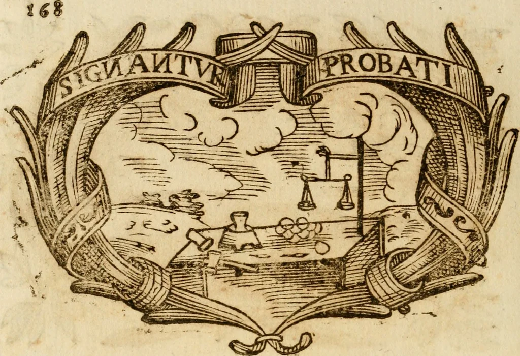 An illustration from Imprese dell' Offitioso, accademico intronato, 1628, leaf 443
