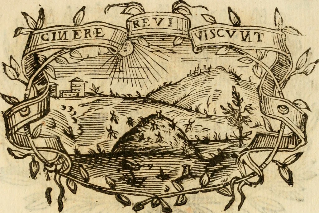 An illustration from Imprese dell' Offitioso, accademico intronato, 1628, leaf 480