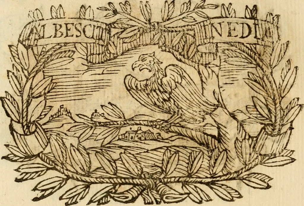 An illustration from Imprese dell' Offitioso, accademico intronato, 1628, leaf 481