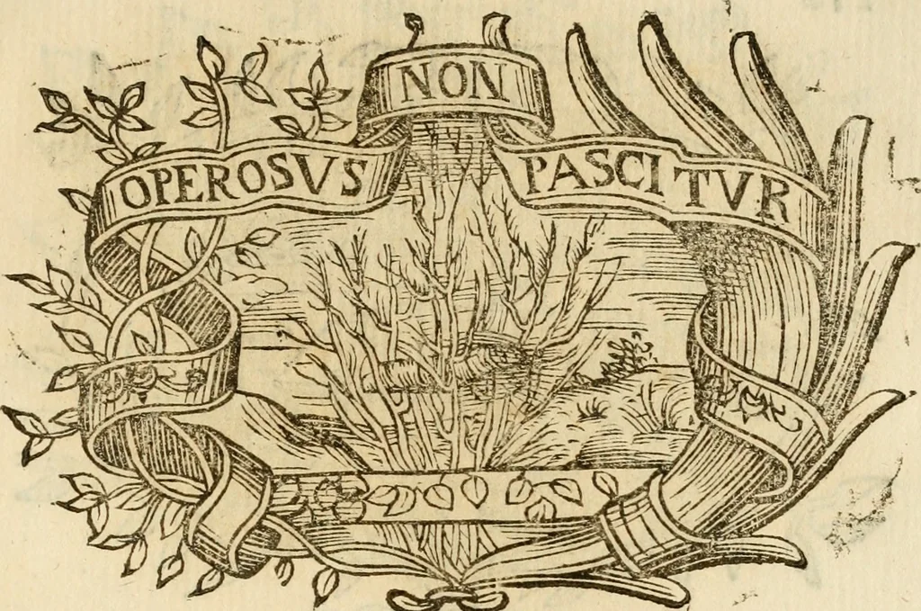 An illustration from Imprese dell' Offitioso, accademico intronato, 1628, leaf 484