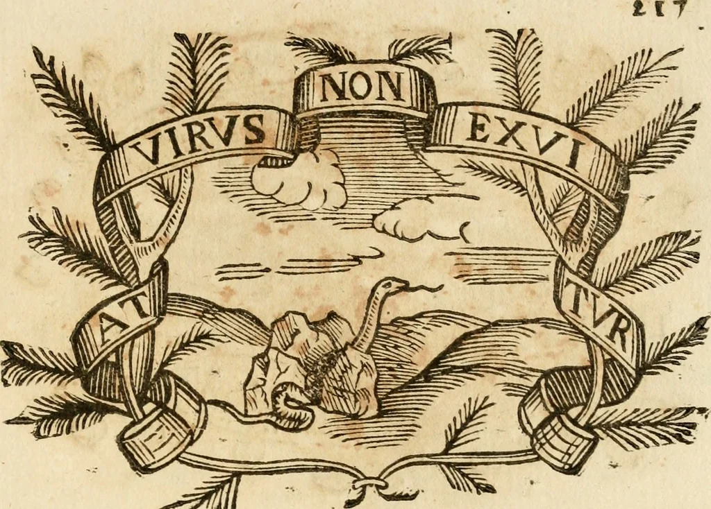 An illustration from Imprese dell' Offitioso, accademico intronato, 1628, leaf 492