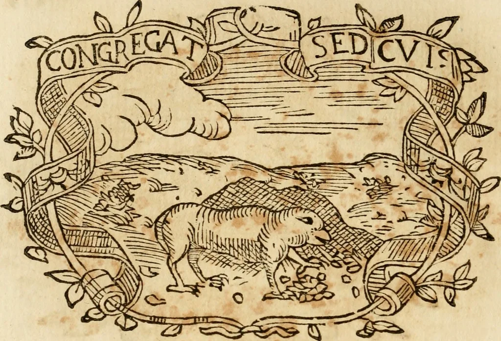 An illustration from Imprese dell' Offitioso, accademico intronato, 1628, leaf 495