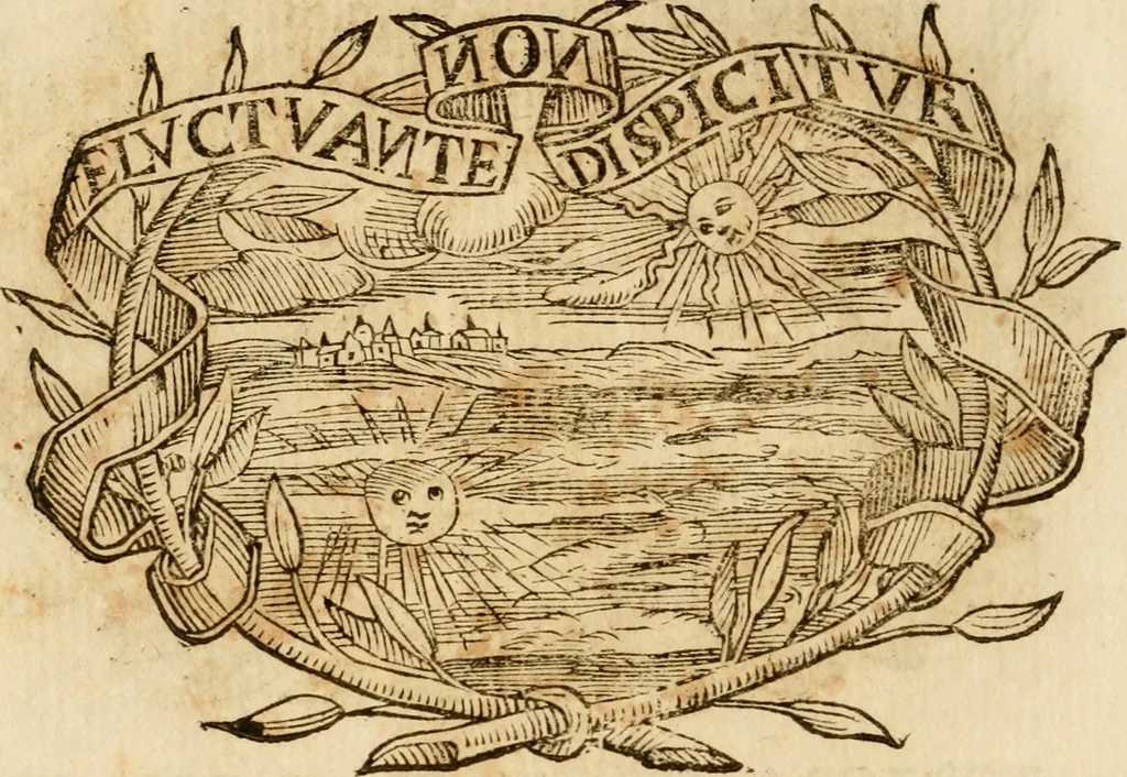 An illustration from Imprese dell' Offitioso, accademico intronato, 1628, leaf 497