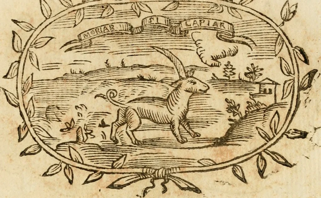An illustration from Imprese dell' Offitioso, accademico intronato, 1628, leaf 500