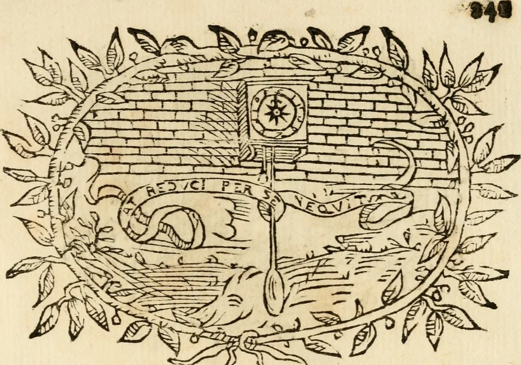An illustration from Imprese dell' Offitioso, accademico intronato, 1628, leaf 516