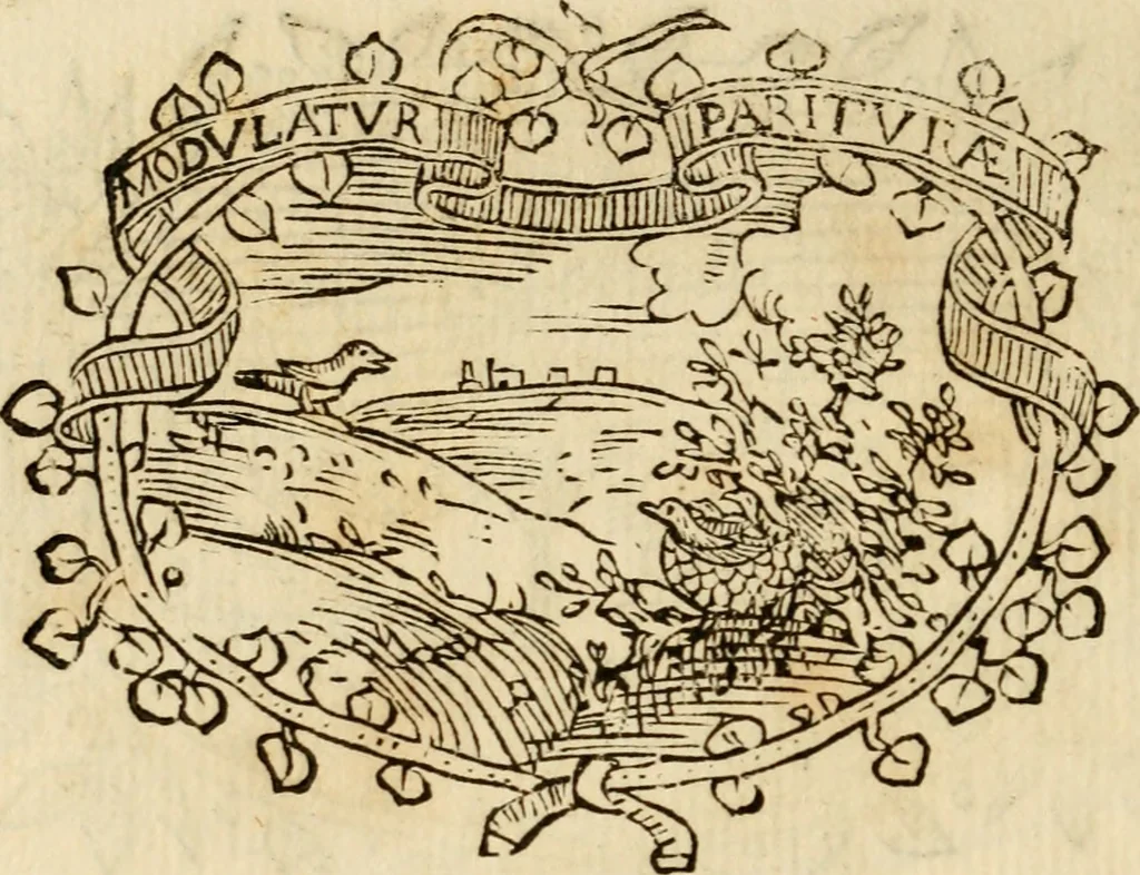 An illustration from Imprese dell' Offitioso, accademico intronato, 1628, leaf 517