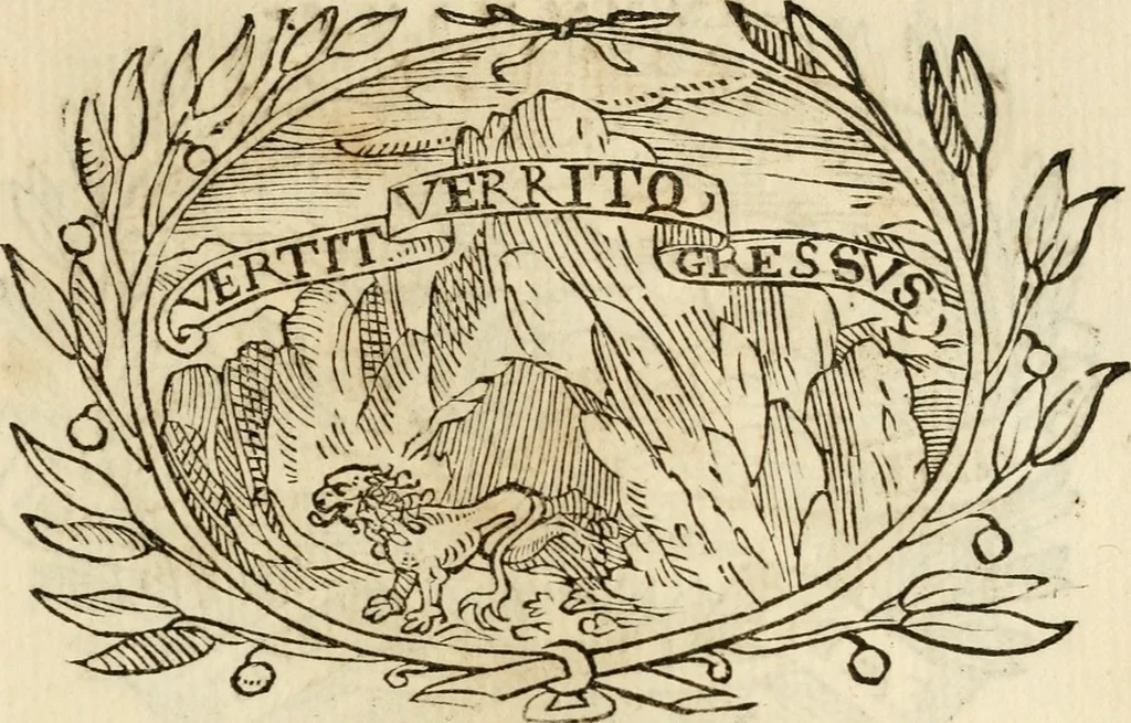 An illustration from Imprese dell' Offitioso, accademico intronato, 1628, leaf 520