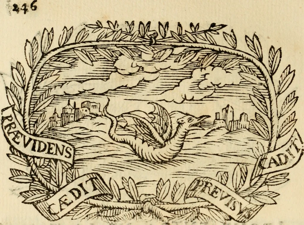 An illustration from Imprese dell' Offitioso, accademico intronato, 1628, leaf 521