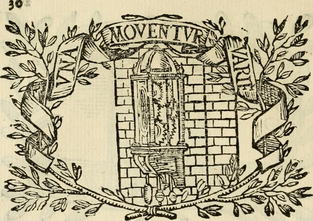 An illustration from Imprese dell' Offitioso, accademico intronato, 1628, leaf 81