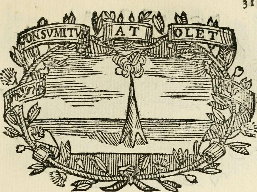 An illustration from Imprese dell' Offitioso, accademico intronato, 1628, leaf 82