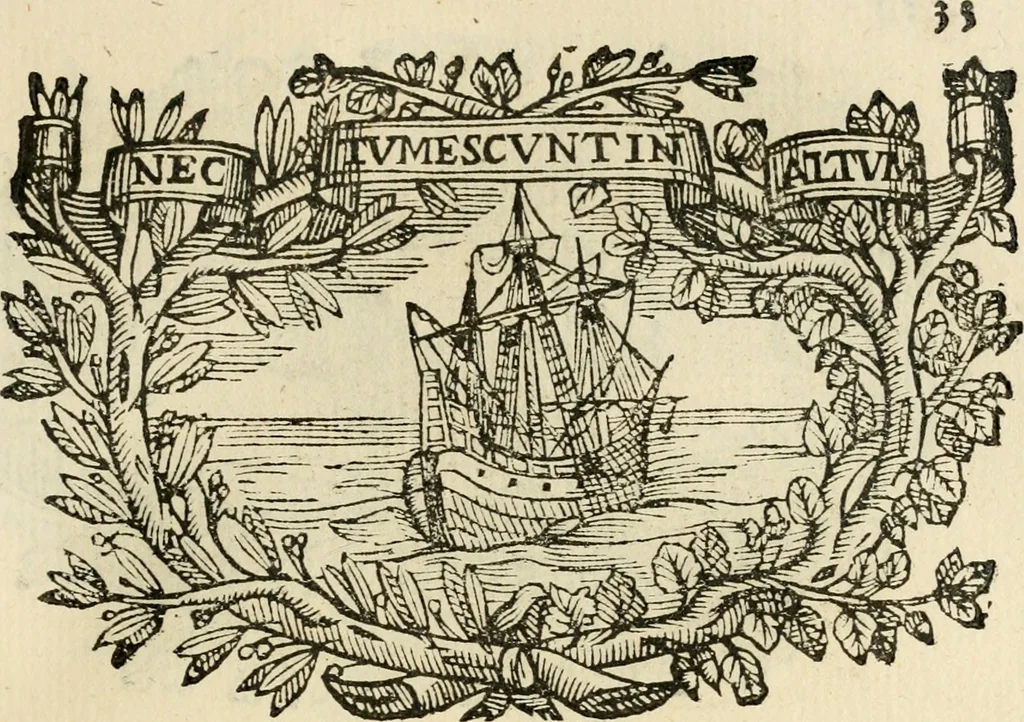 An illustration from Imprese dell' Offitioso, accademico intronato, 1628, leaf 84