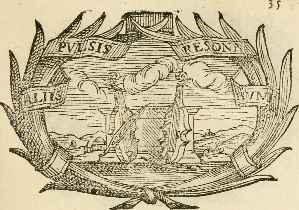 An illustration from Imprese dell' Offitioso, accademico intronato, 1628, leaf 86