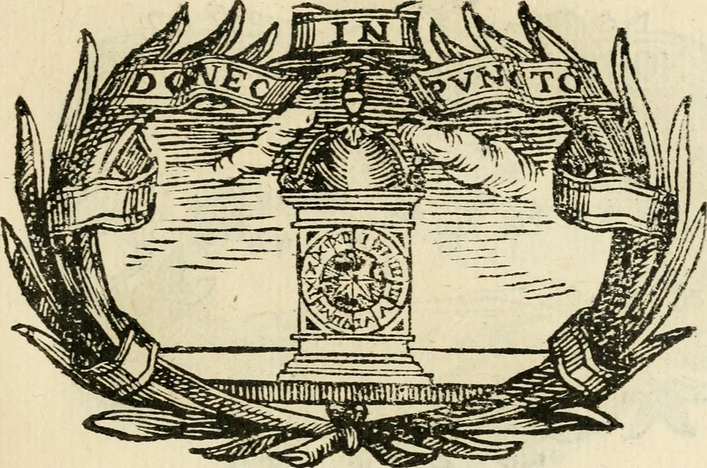 An illustration from Imprese dell' Offitioso, accademico intronato, 1628, leaf 88