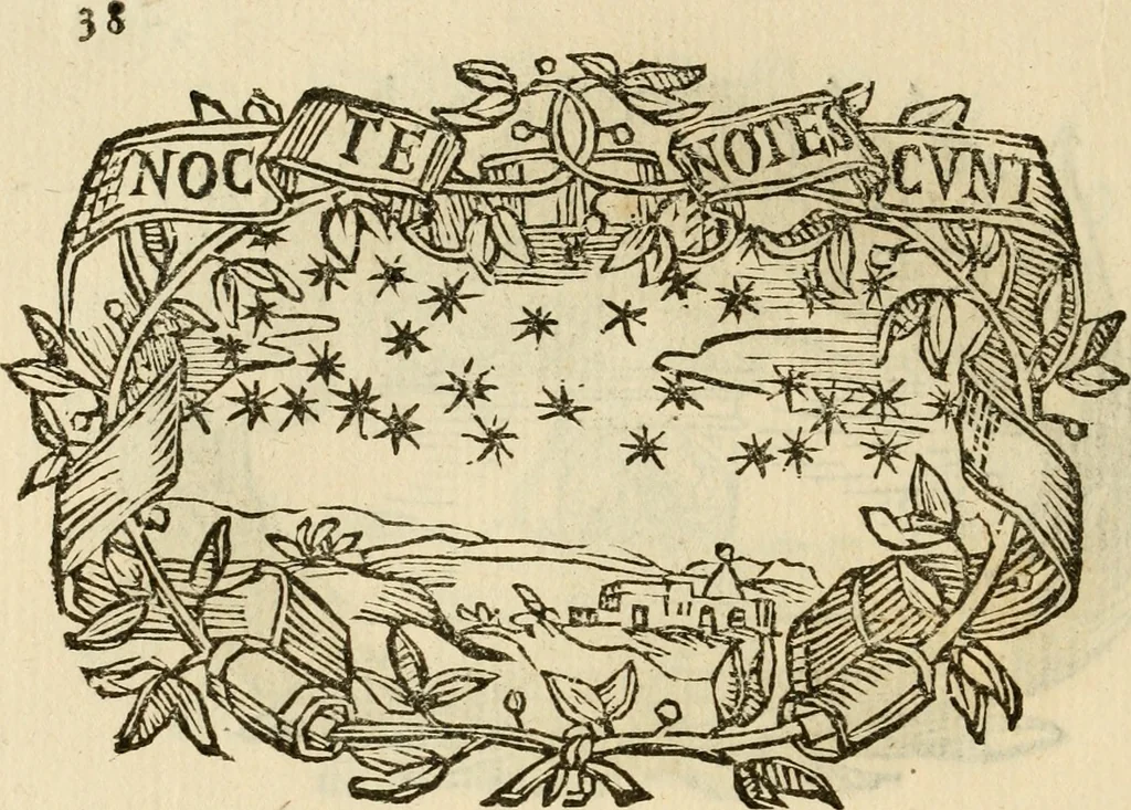 An illustration from Imprese dell' Offitioso, accademico intronato, 1628, leaf 89