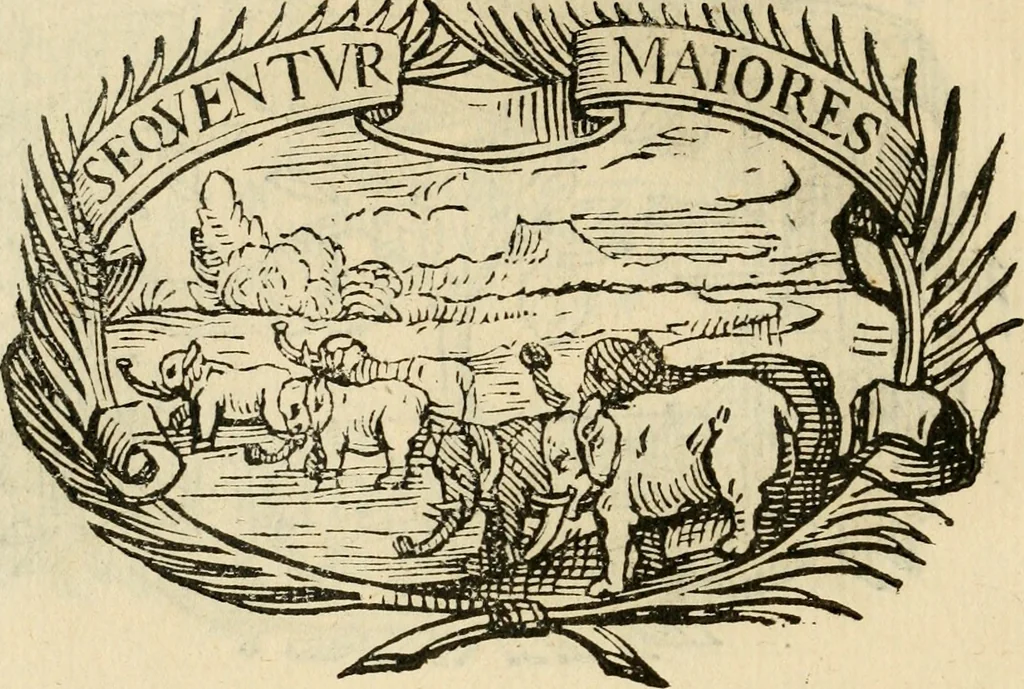 An illustration from Imprese dell' Offitioso, accademico intronato, 1628, leaf 91
