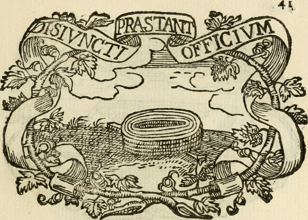 An illustration from Imprese dell' Offitioso, accademico intronato, 1628, leaf 92