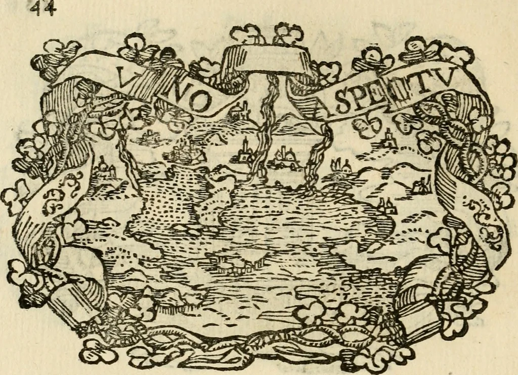 An illustration from Imprese dell' Offitioso, accademico intronato, 1628, leaf 95