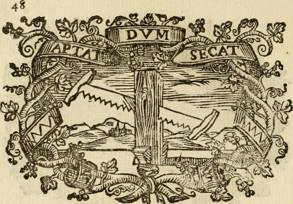 An illustration from Imprese dell' Offitioso, accademico intronato, 1628, leaf 99