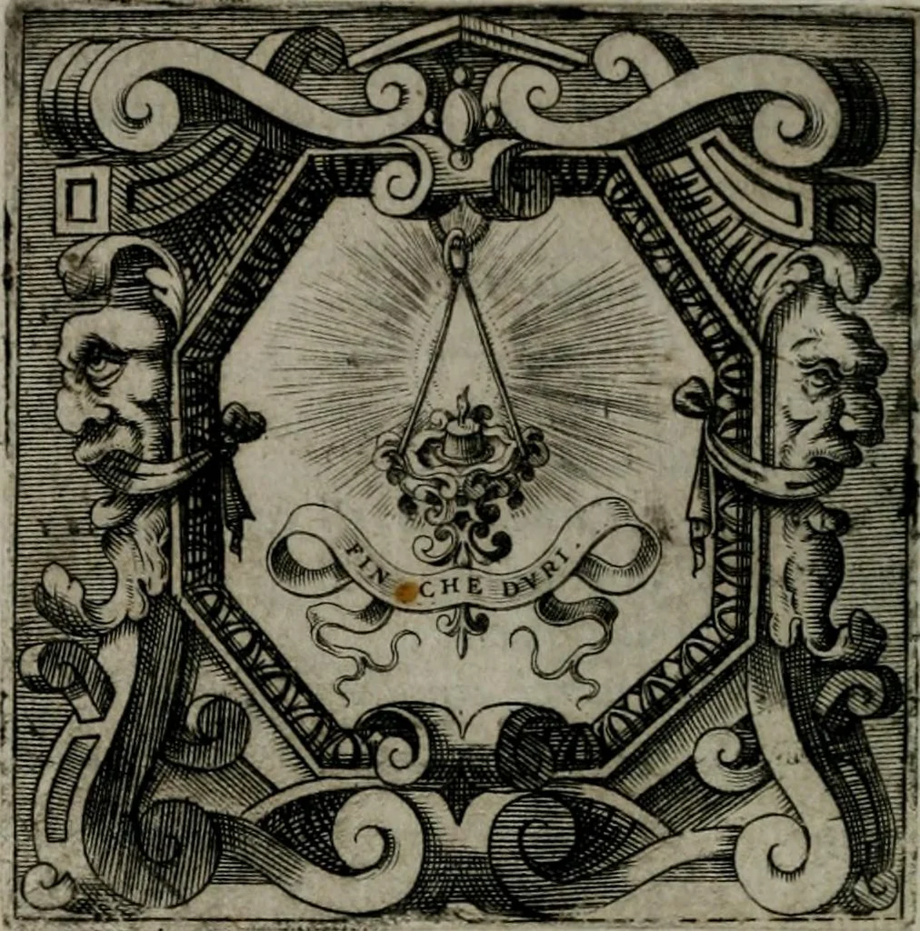 An illustration from Imprese illustri di diuersi : co i discorsi, 1586, leaf 185