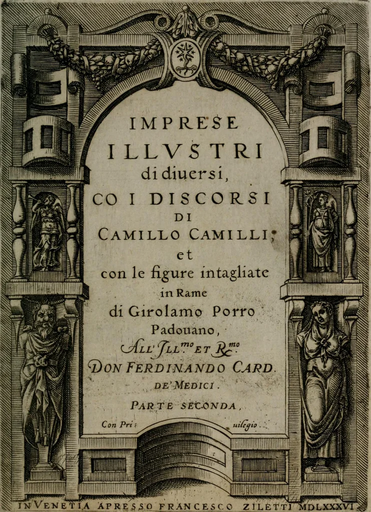 An illustration from Imprese illustri di diuersi : co i discorsi, 1586, leaf 196