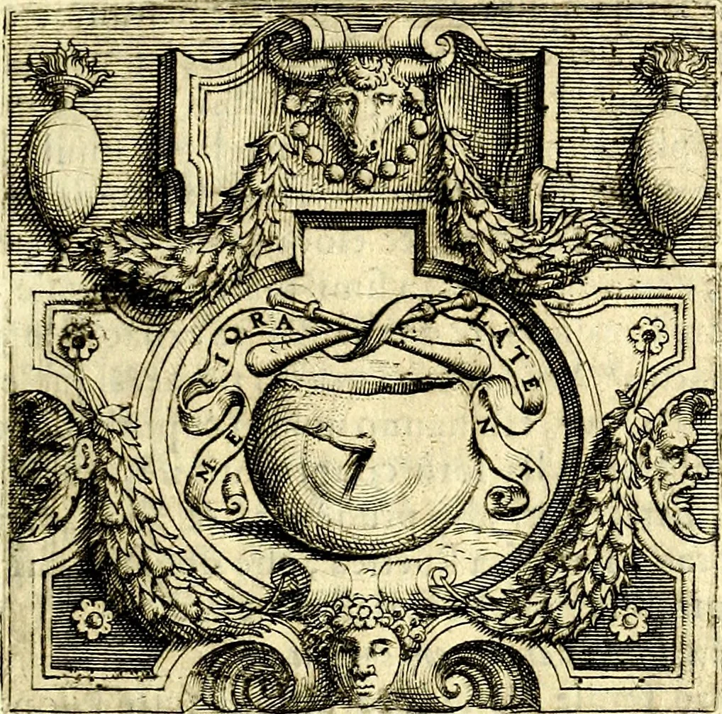 An illustration from Imprese illustri di diuersi, coi discorsi di Camillo Camilli, et con le figure intagliate in rame di Girolamo Porro Padouano .., 1586, leaf 110