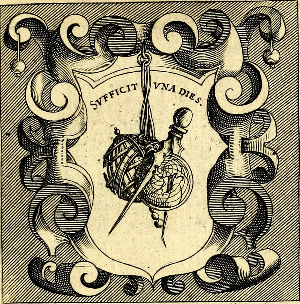 An illustration from Imprese illustri di diuersi, coi discorsi di Camillo Camilli, et con le figure intagliate in rame di Girolamo Porro Padouano .., 1586, leaf 116
