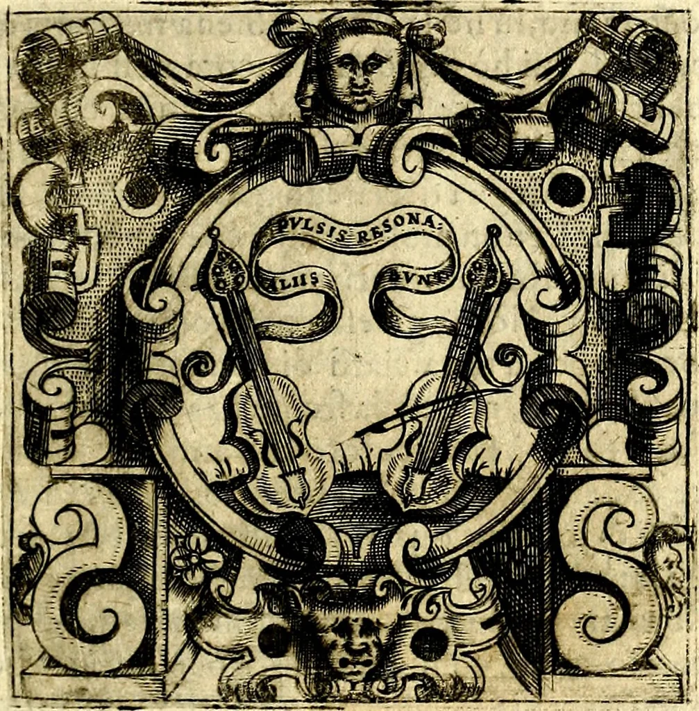 An illustration from Imprese illustri di diuersi, coi discorsi di Camillo Camilli, et con le figure intagliate in rame di Girolamo Porro Padouano .., 1586, leaf 14