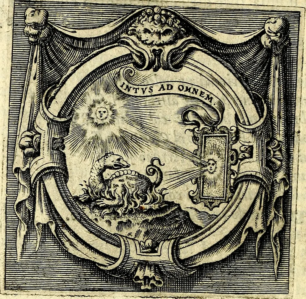 An illustration from Imprese illustri di diuersi, coi discorsi di Camillo Camilli, et con le figure intagliate in rame di Girolamo Porro Padouano .., 1586, leaf 143