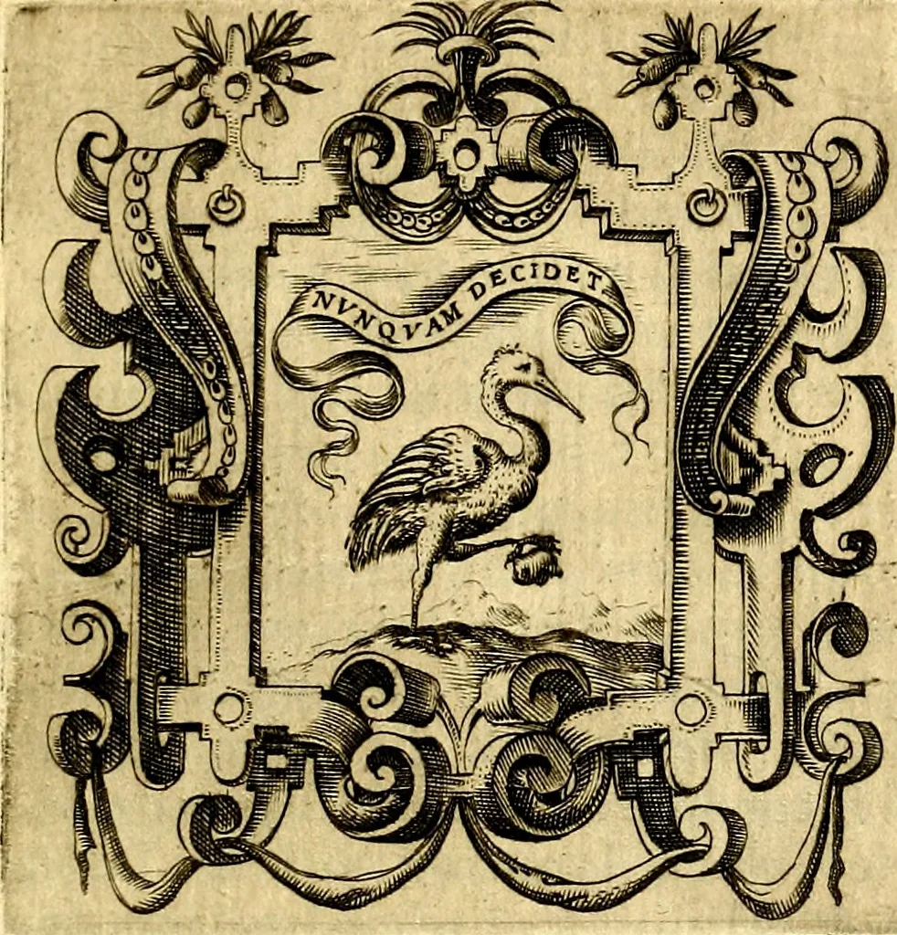 An illustration from Imprese illustri di diuersi, coi discorsi di Camillo Camilli, et con le figure intagliate in rame di Girolamo Porro Padouano .., 1586, leaf 172