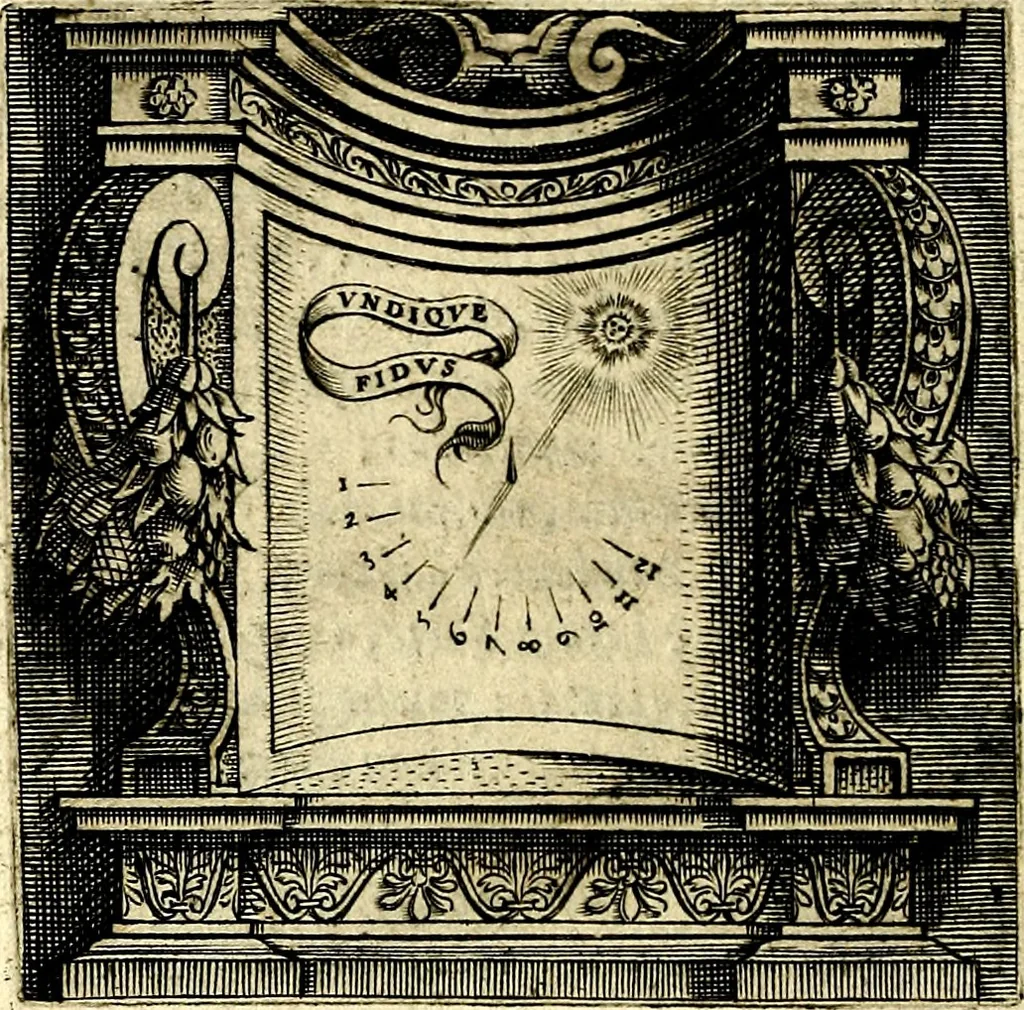 An illustration from Imprese illustri di diuersi, coi discorsi di Camillo Camilli, et con le figure intagliate in rame di Girolamo Porro Padouano .., 1586, leaf 175