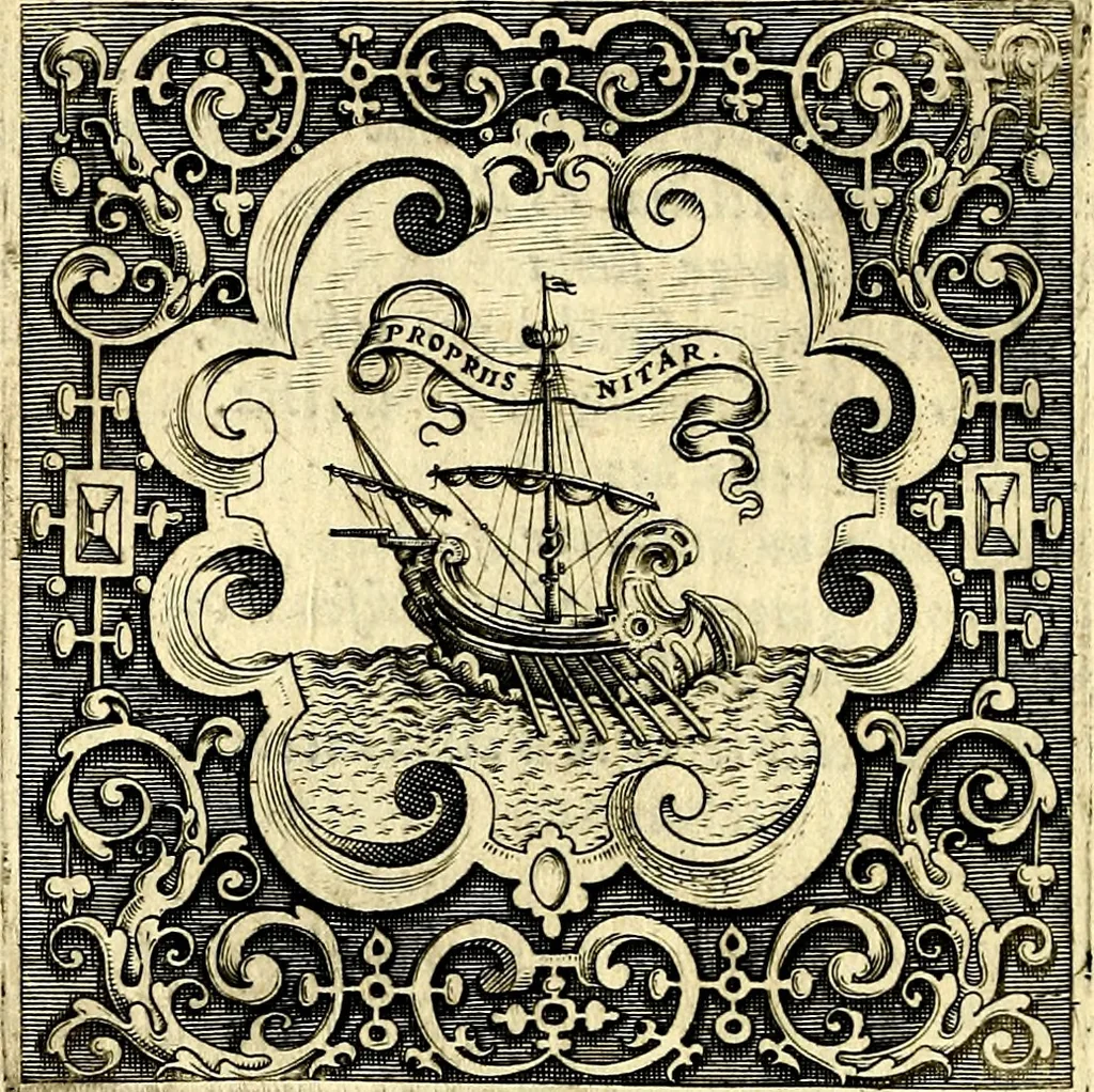 An illustration from Imprese illustri di diuersi, coi discorsi di Camillo Camilli, et con le figure intagliate in rame di Girolamo Porro Padouano .., 1586, leaf 181