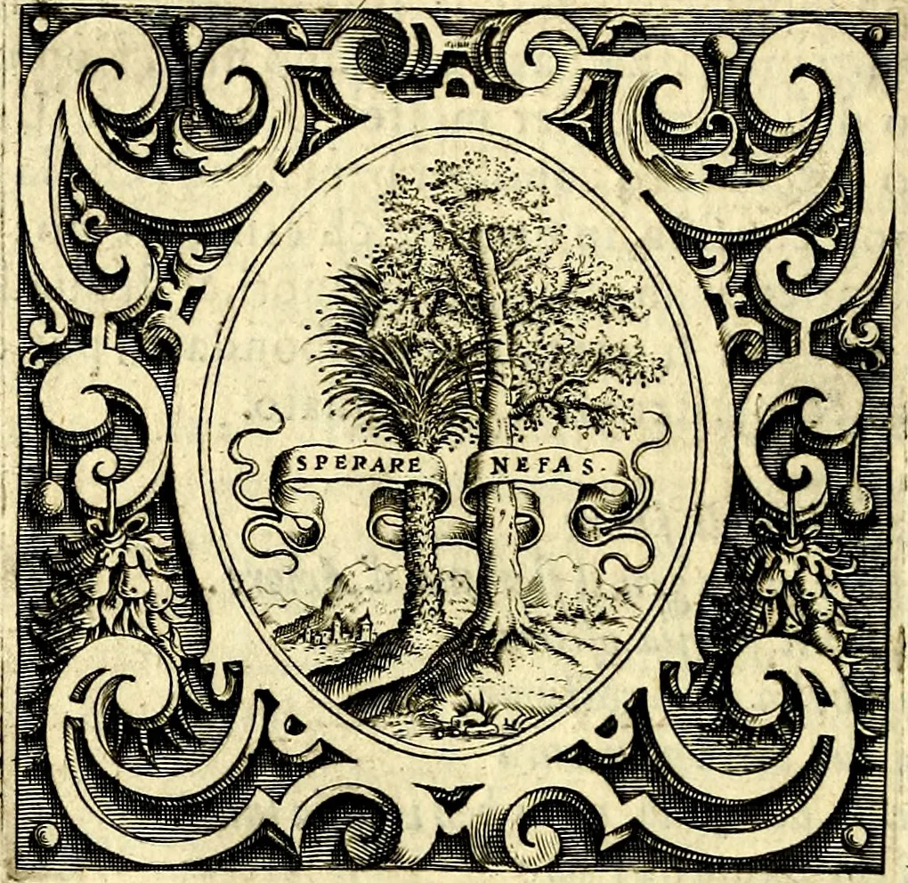 An illustration from Imprese illustri di diuersi, coi discorsi di Camillo Camilli, et con le figure intagliate in rame di Girolamo Porro Padouano .., 1586, leaf 193
