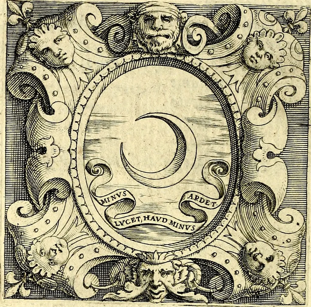 An illustration from Imprese illustri di diuersi, coi discorsi di Camillo Camilli, et con le figure intagliate in rame di Girolamo Porro Padouano .., 1586, leaf 215