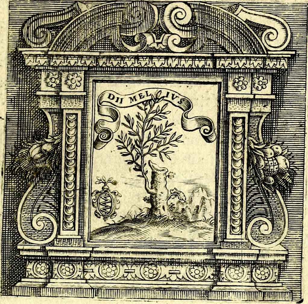 An illustration from Imprese illustri di diuersi, coi discorsi di Camillo Camilli, et con le figure intagliate in rame di Girolamo Porro Padouano .., 1586, leaf 248