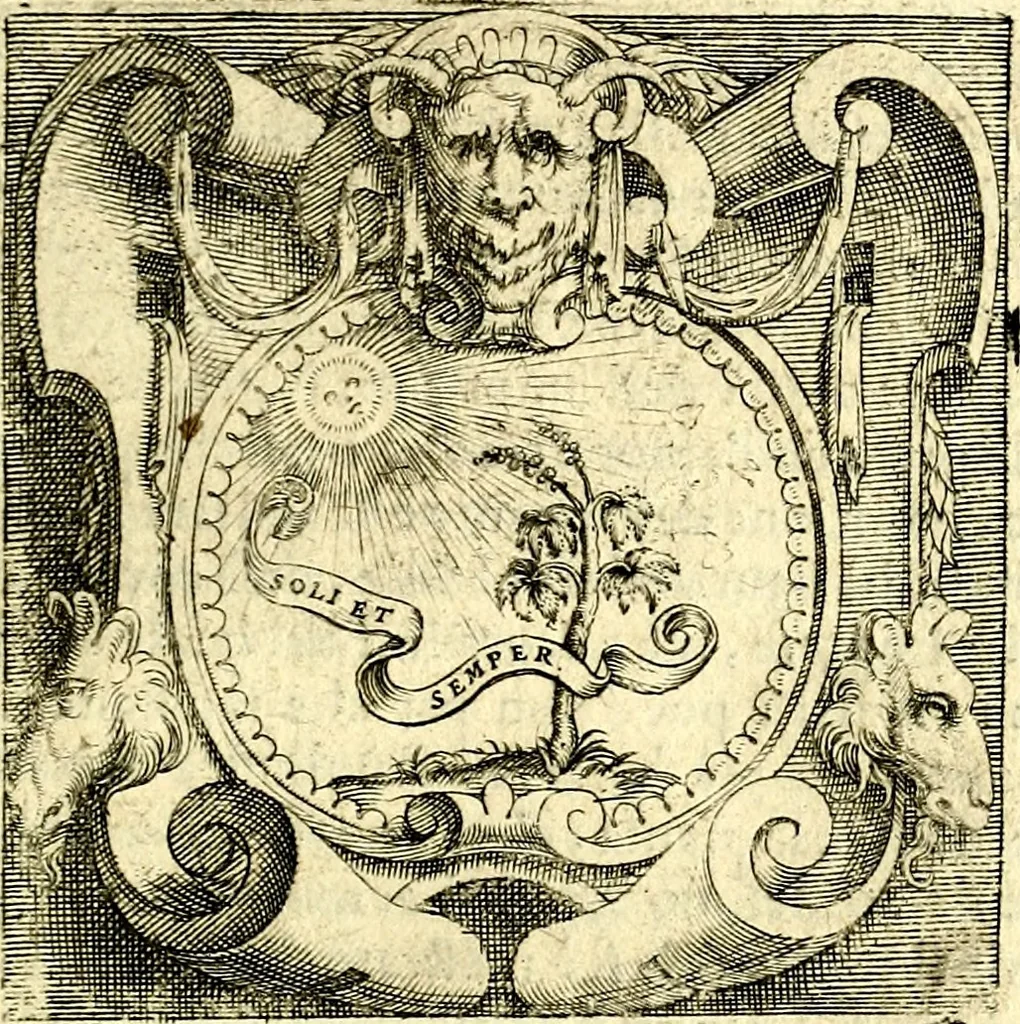 An illustration from Imprese illustri di diuersi, coi discorsi di Camillo Camilli, et con le figure intagliate in rame di Girolamo Porro Padouano .., 1586, leaf 260