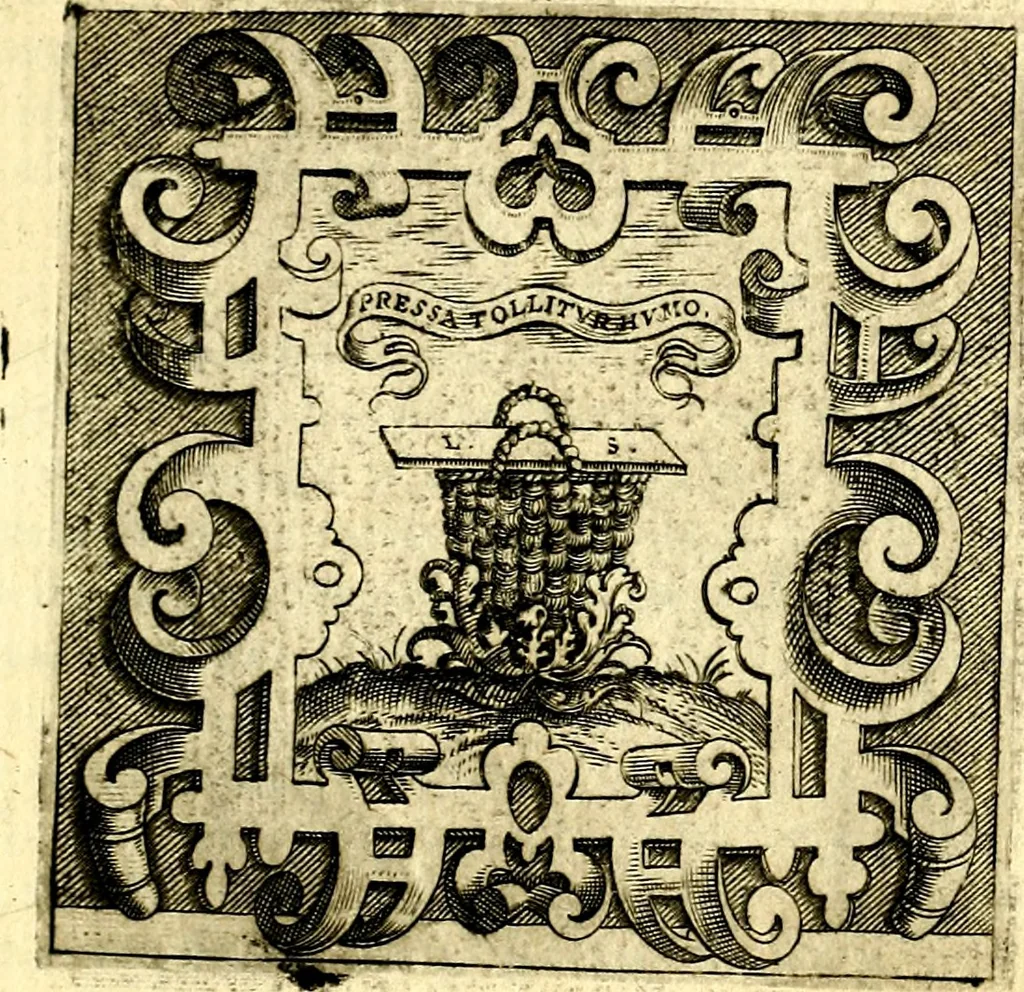An illustration from Imprese illustri di diuersi, coi discorsi di Camillo Camilli, et con le figure intagliate in rame di Girolamo Porro Padouano .., 1586, leaf 286