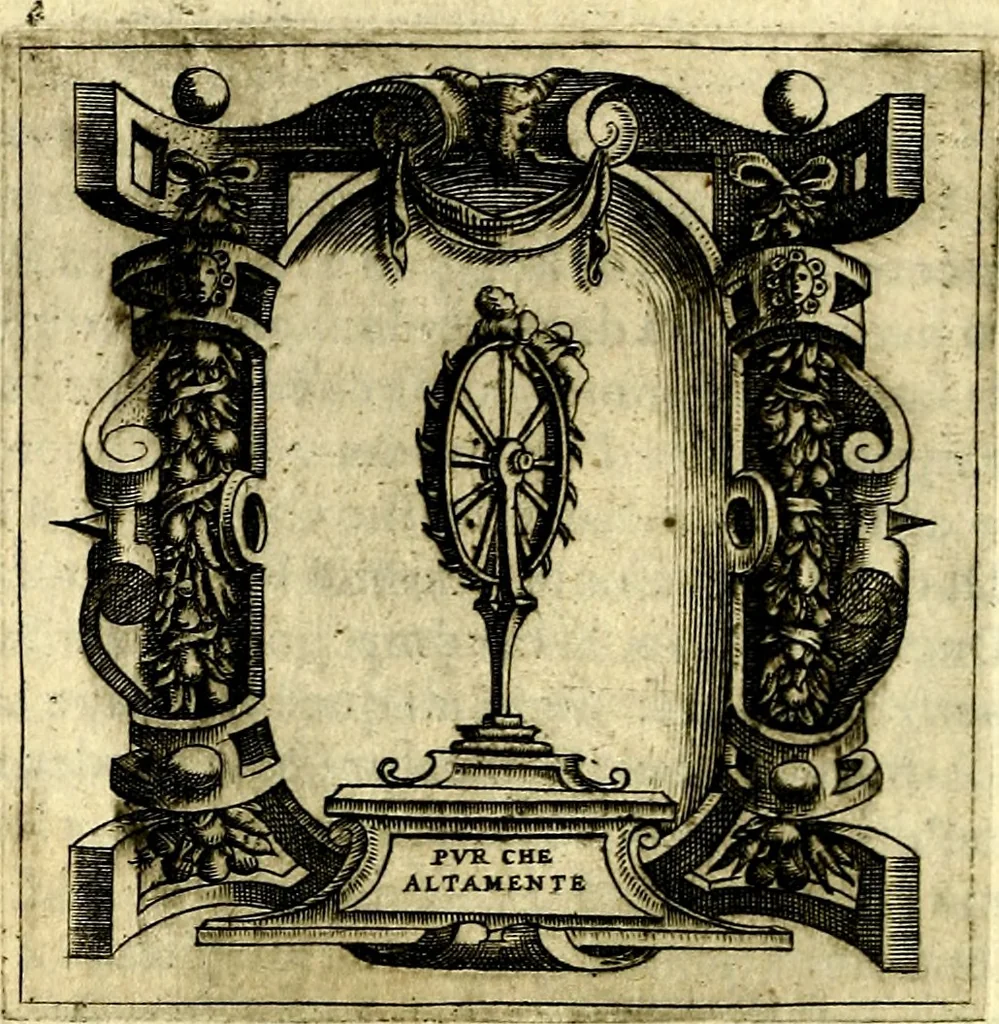 An illustration from Imprese illustri di diuersi, coi discorsi di Camillo Camilli, et con le figure intagliate in rame di Girolamo Porro Padouano .., 1586, leaf 305