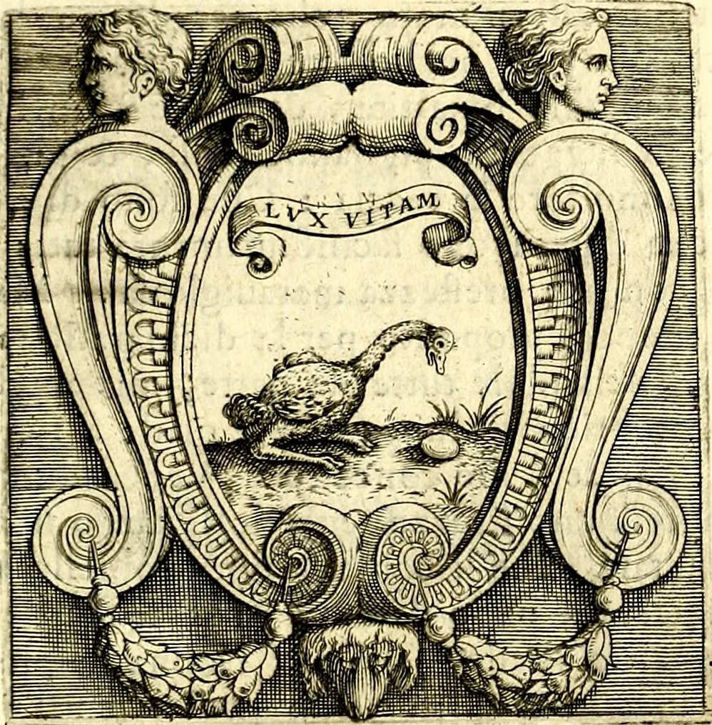 An illustration from Imprese illustri di diuersi, coi discorsi di Camillo Camilli, et con le figure intagliate in rame di Girolamo Porro Padouano .., 1586, leaf 32
