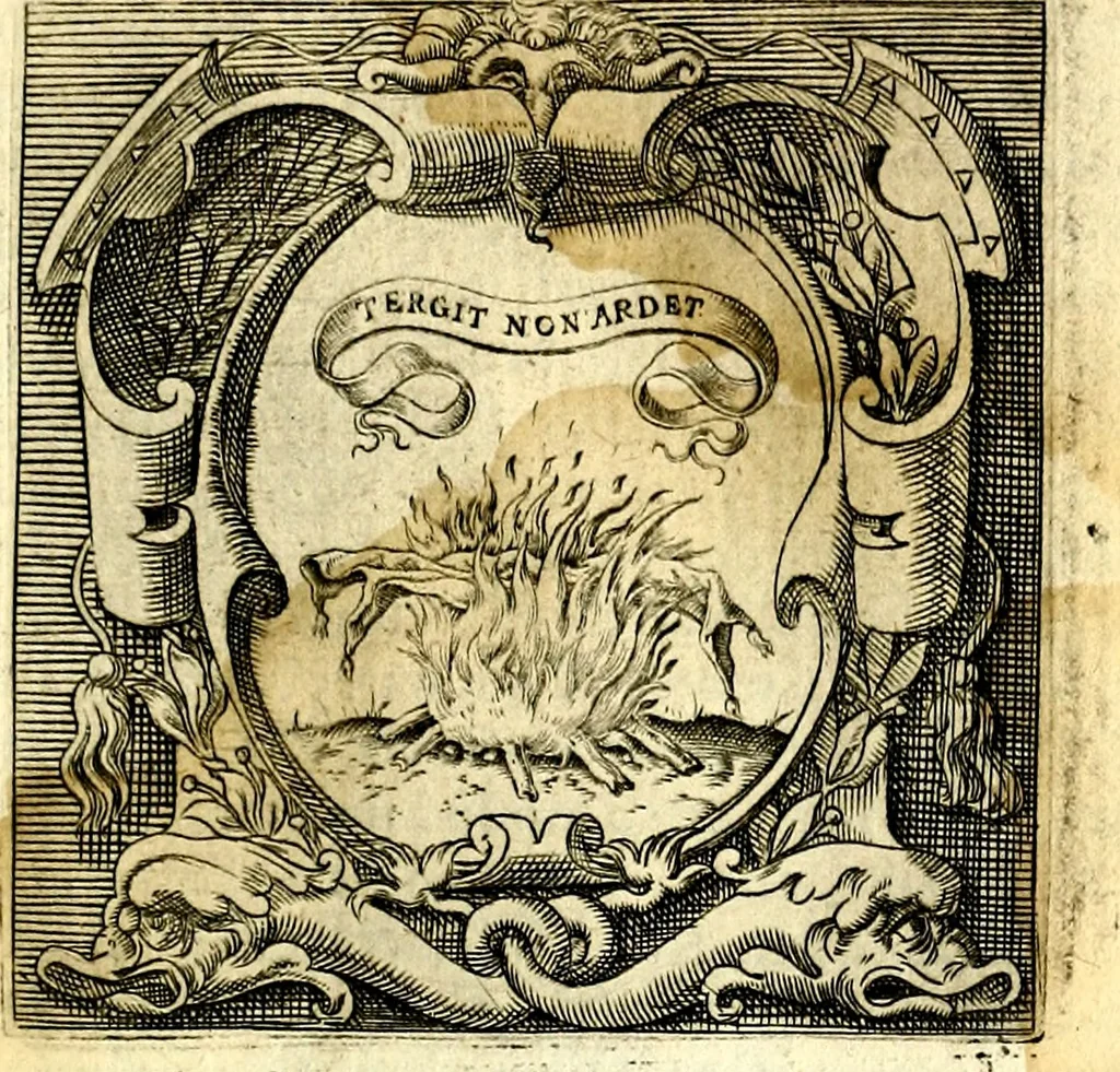 An illustration from Imprese illustri di diuersi, coi discorsi di Camillo Camilli, et con le figure intagliate in rame di Girolamo Porro Padouano .., 1586, leaf 332