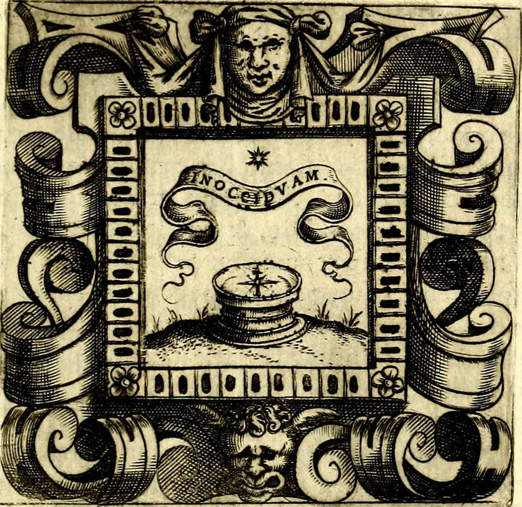 An illustration from Imprese illustri di diuersi, coi discorsi di Camillo Camilli, et con le figure intagliate in rame di Girolamo Porro Padouano .., 1586, leaf 38