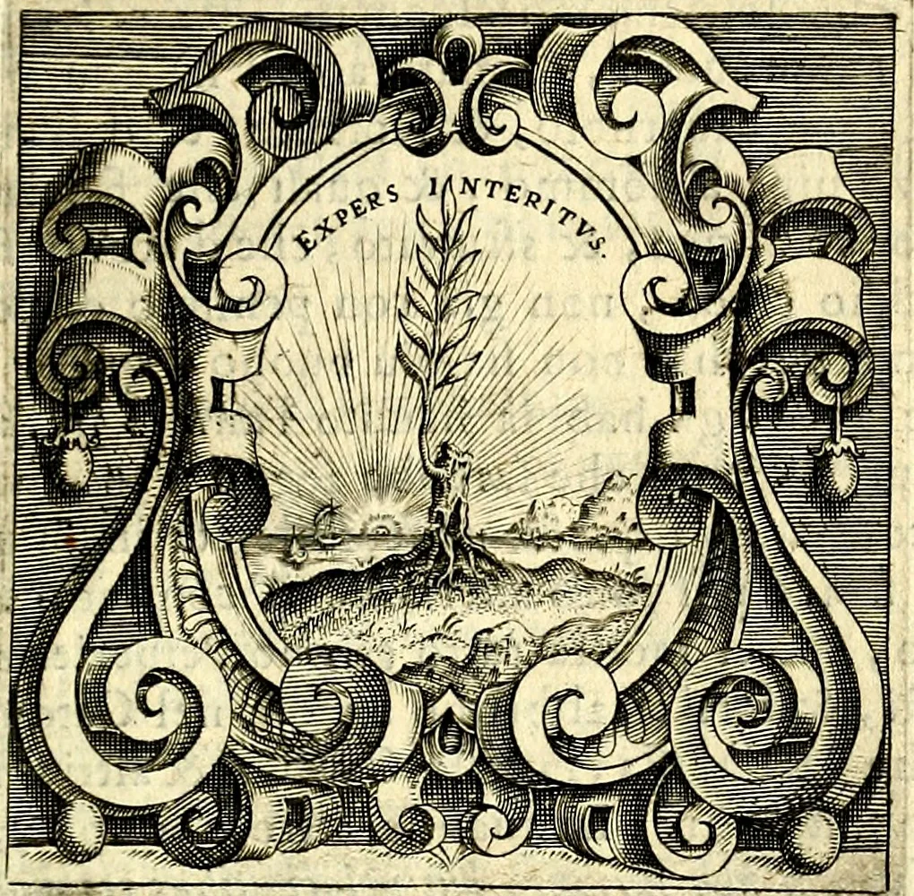 An illustration from Imprese illustri di diuersi, coi discorsi di Camillo Camilli, et con le figure intagliate in rame di Girolamo Porro Padouano .., 1586, leaf 44