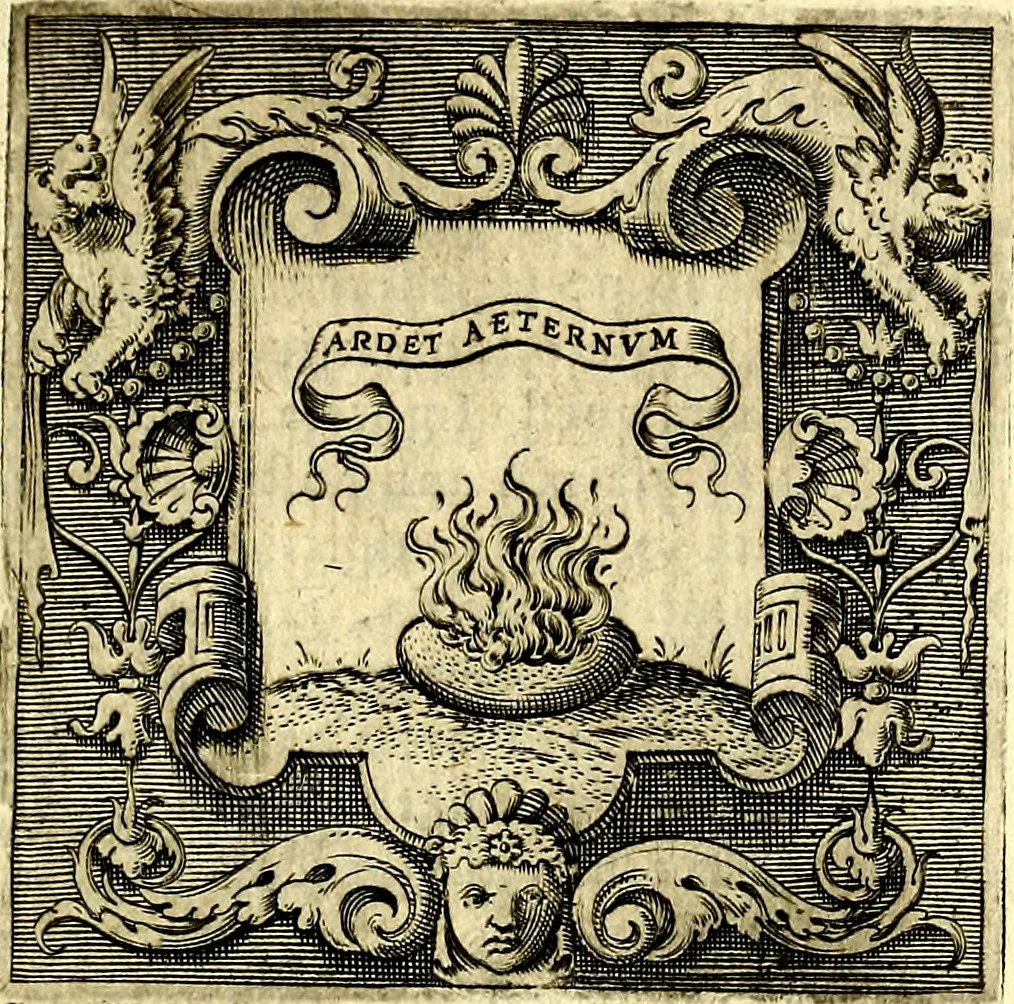 An illustration from Imprese illustri di diuersi, coi discorsi di Camillo Camilli, et con le figure intagliate in rame di Girolamo Porro Padouano .., 1586, leaf 50