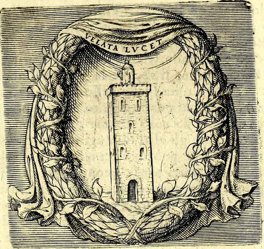 An illustration from Imprese illustri di diuersi, coi discorsi di Camillo Camilli, et con le figure intagliate in rame di Girolamo Porro Padouano .., 1586, leaf 62