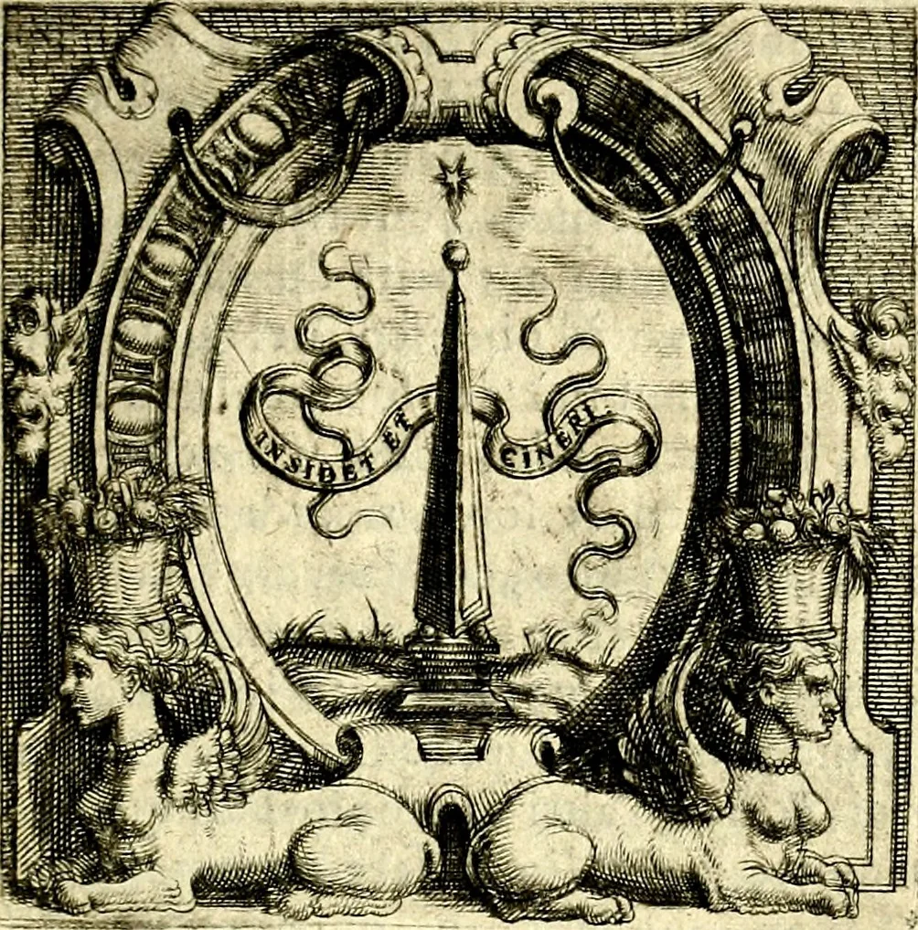 An illustration from Imprese illustri di diuersi, coi discorsi di Camillo Camilli, et con le figure intagliate in rame di Girolamo Porro Padouano .., 1586, leaf 68
