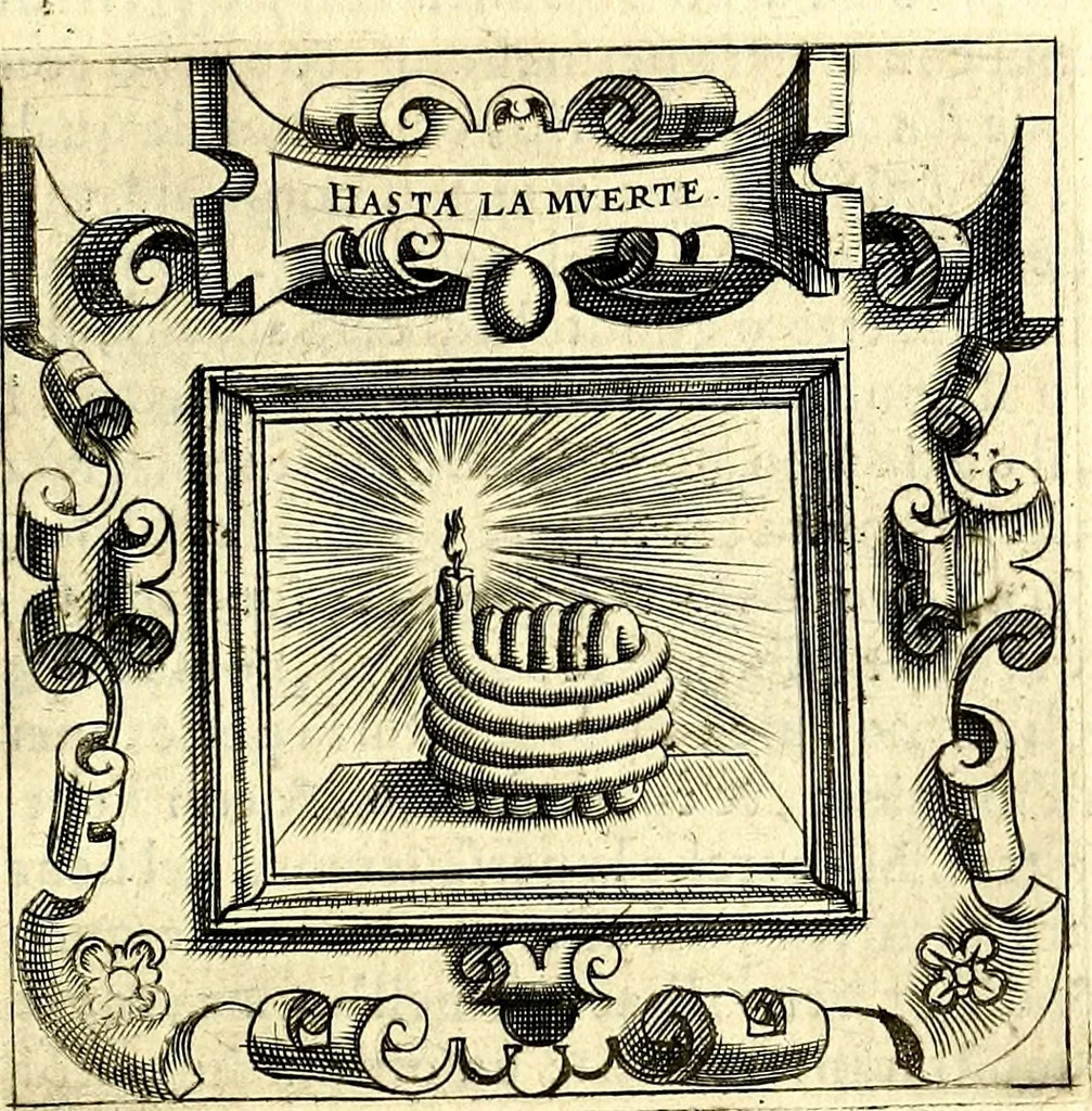 An illustration from Imprese illustri di diuersi, coi discorsi di Camillo Camilli, et con le figure intagliate in rame di Girolamo Porro Padouano .., 1586, leaf 92
