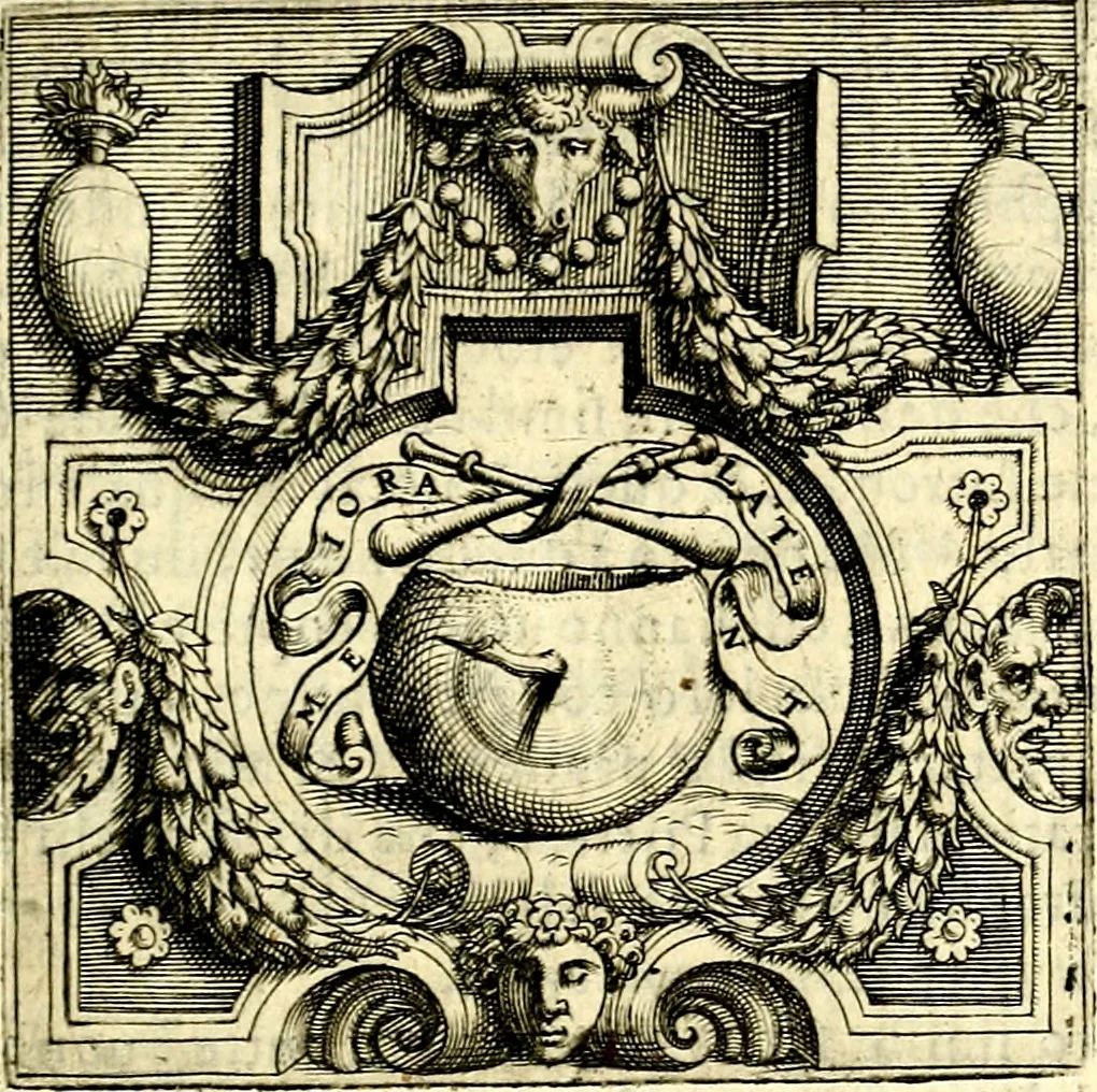 An illustration from Imprese illustri di diuersi, coi discorsi di Camillo Camilli, et con le figure intagliate in rame di Girolamo Porro Padouano .., 1586, leaf 108