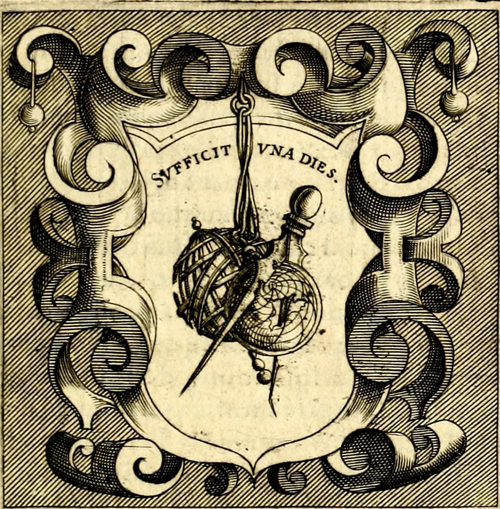 An illustration from Imprese illustri di diuersi, coi discorsi di Camillo Camilli, et con le figure intagliate in rame di Girolamo Porro Padouano .., 1586, leaf 114