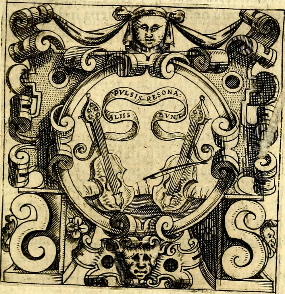 An illustration from Imprese illustri di diuersi, coi discorsi di Camillo Camilli, et con le figure intagliate in rame di Girolamo Porro Padouano .., 1586, leaf 12