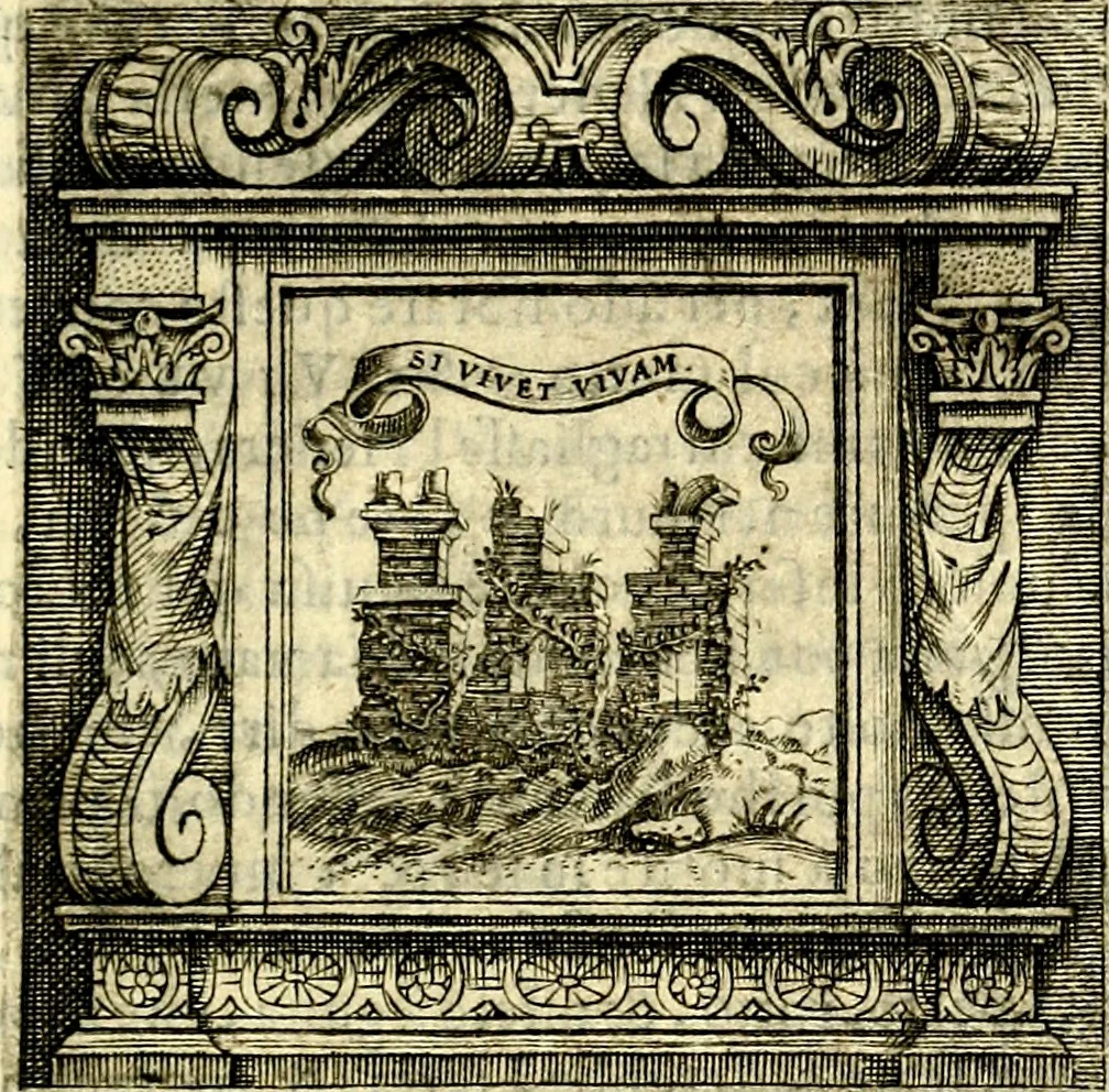 An illustration from Imprese illustri di diuersi, coi discorsi di Camillo Camilli, et con le figure intagliate in rame di Girolamo Porro Padouano .., 1586, leaf 126