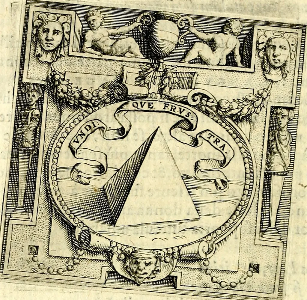 An illustration from Imprese illustri di diuersi, coi discorsi di Camillo Camilli, et con le figure intagliate in rame di Girolamo Porro Padouano .., 1586, leaf 135